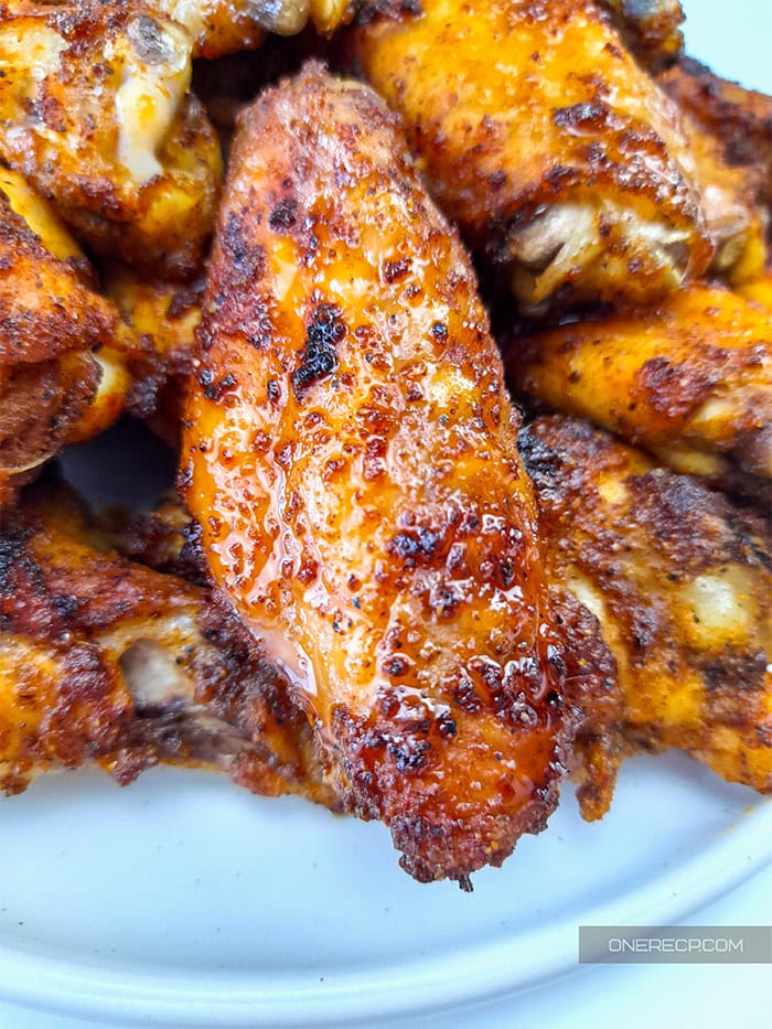 Close-up of baked chicken wings