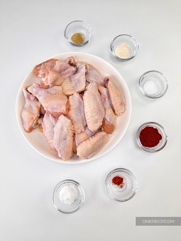 Ingredients for dry rub chicken wings