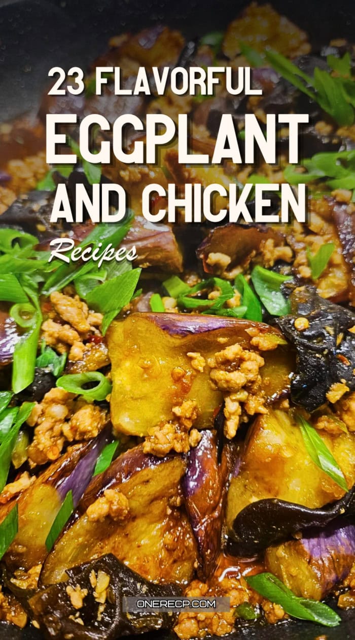 Eggplant and chicken Pinterest poster