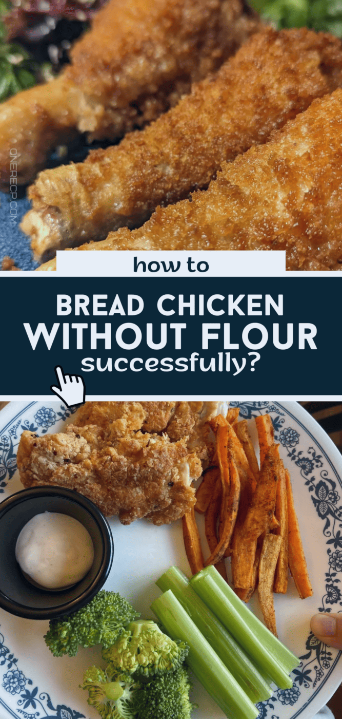 how to bread chicken without the flour Pinterest poster