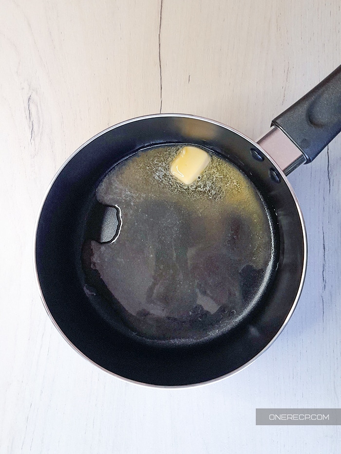 Melting the butter in a small saucepan