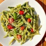 green bean salad with cherry tomatoes and parmesan