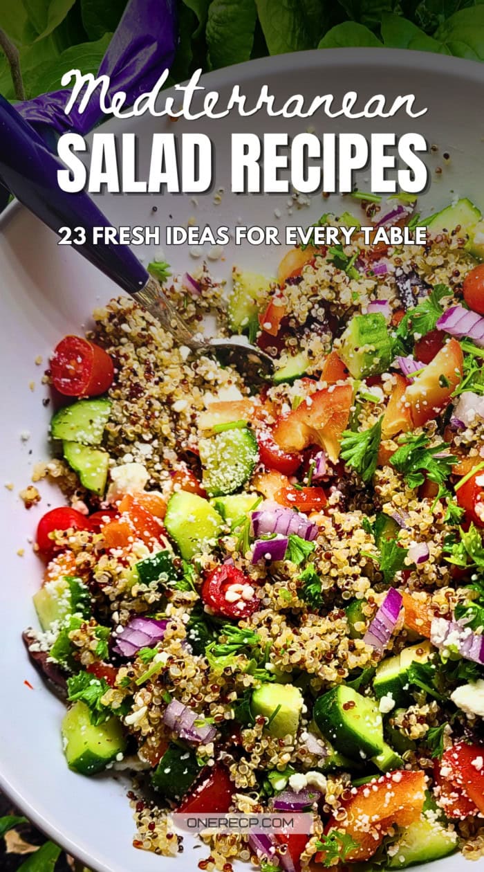 mediterranean salad recipes pinterest poster