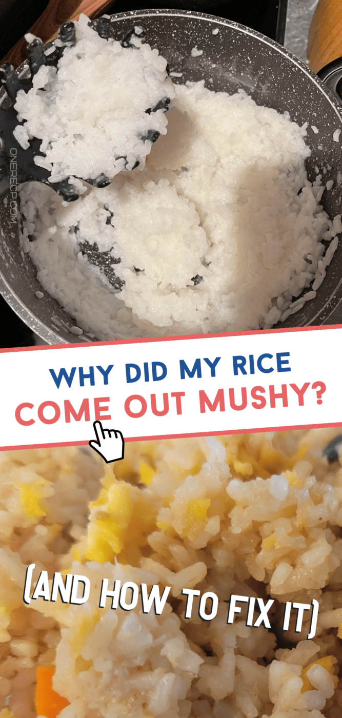 why did my rice come out mushy pinterest image