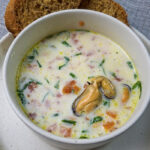 Mussel Soup with Lovage and Bulgarian Yogurt