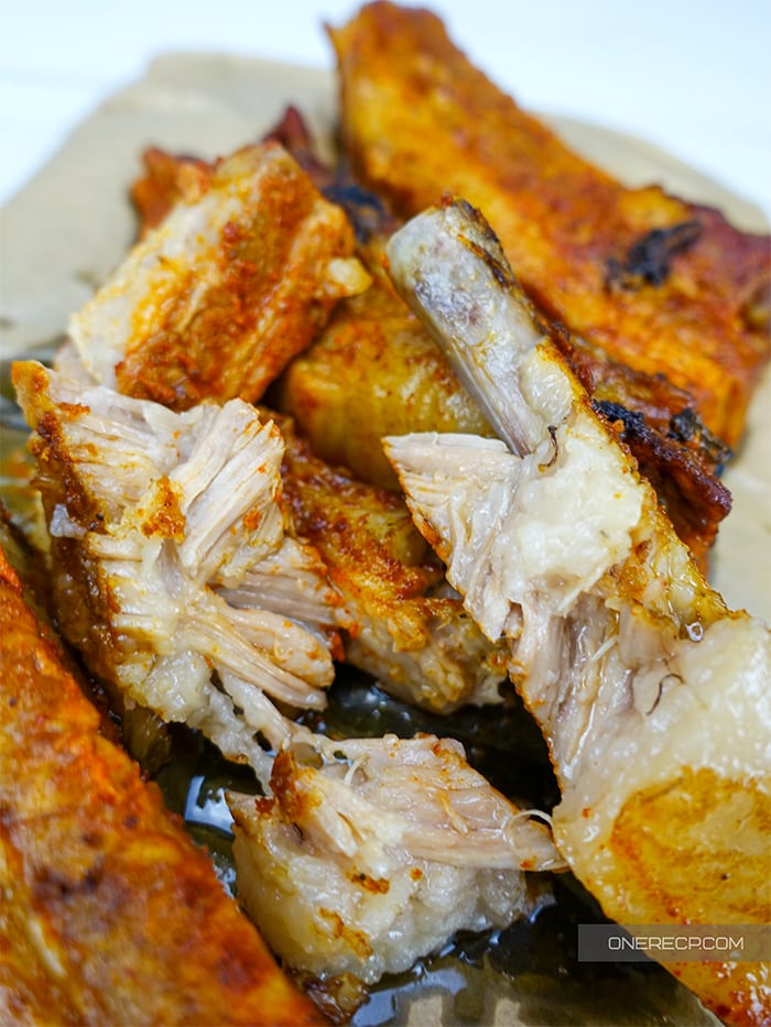 Close-up of fall-apart pork ribs