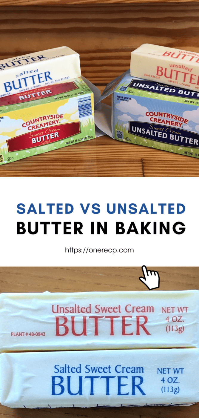 salted vs unsalted butter in baking Pinterest poster