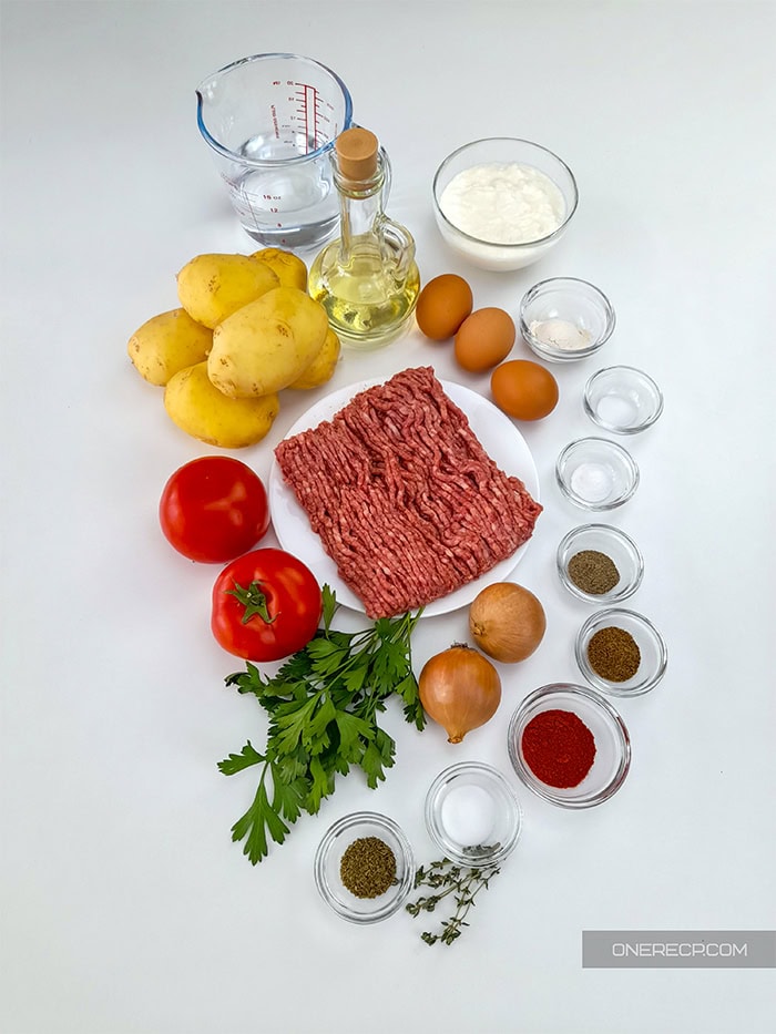 Ingredients for Bulgarian moussaka
