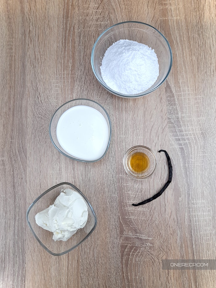 ingredients for a vanilla frosting without butter